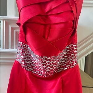 Elegant Strapless Red Dress